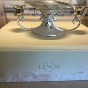 Lenox Opal Innocence Silver Triple Candle Holder